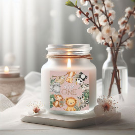 Pastel Tropical Vild One Jungle Safari Animals Fyrkantigt Klistermärke