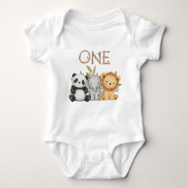 Pastel Tropical Vild One Jungle Safari Animals T Shirt