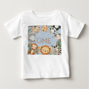 Pastel Tropical Vild One Jungle Safari Animals T Shirt
