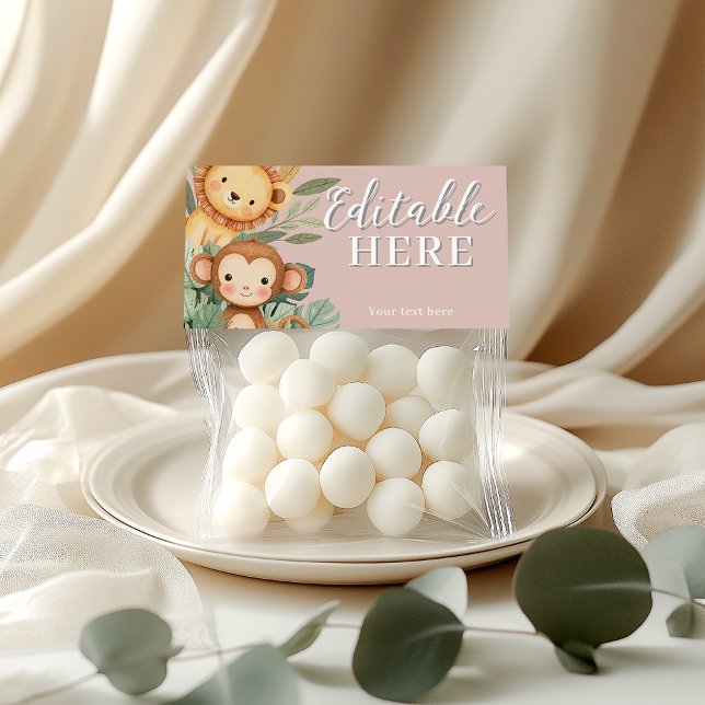 Pastel Tropical Vild One Jungle Safari Animals Tack Kort (Skapare uppladdad)