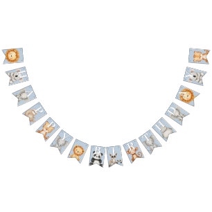 Pastel Tropical Vild One Jungle Safari Animals Vimplar