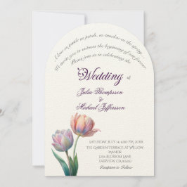 Pastel Tulip Bröllop Suite Elegant Typography Inbjudningar