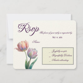 Pastel Tulip Bröllop Suite Elegant Typography OSA Kort