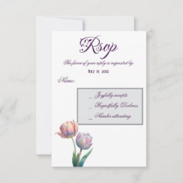 Pastel Tulip Bröllop Suite Elegant Typography OSA Kort