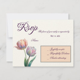 Pastel Tulip Bröllop Suite Elegant Typography OSA Kort