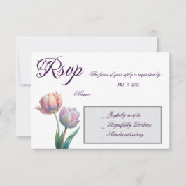 Pastel Tulip Bröllop Suite Elegant Typography OSA Kort