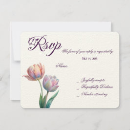 Pastel Tulip Bröllop Suite Elegant Typography OSA Kort
