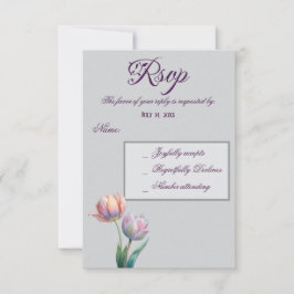 Pastel Tulip Bröllop Suite Elegant Typography OSA Kort
