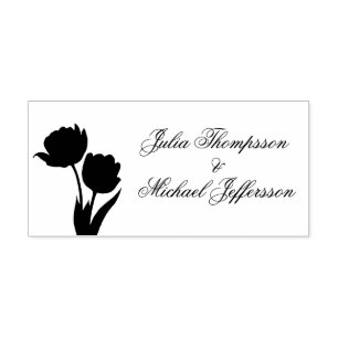 Pastel Tulip Bröllop Suite Elegant Typography Självfärgande Stämpel