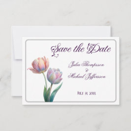 Pastel Tulip Bröllop Suite Elegant Typography Spara Datumet