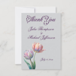 Pastel Tulip Bröllop Suite Elegant Typography Tack Kort