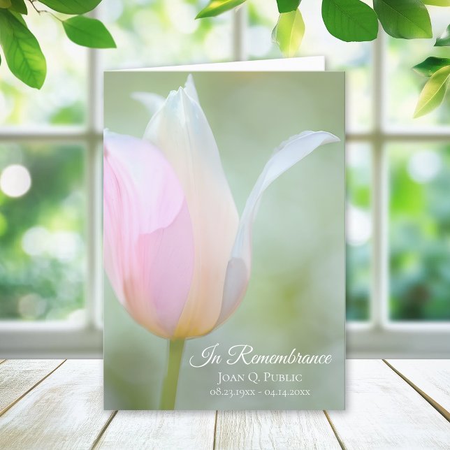 Pastel Tulip Flower Vår Funeral Service Foldad Program (Skapare uppladdad)