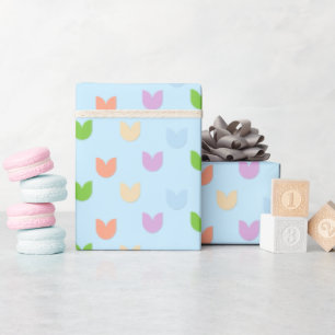Pastel Tulip Flowers, för Roligt och Elegant, Baby Presentpapper