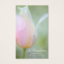 Pastel Tulip Vår Funeral Memorial Prayer Visitkort
