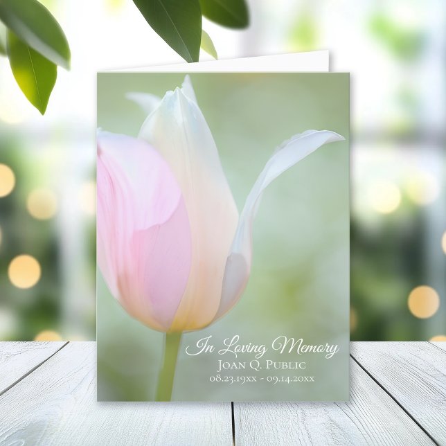 Pastel Tulip Vår Funeral Memorial Sympathy Tack Kort (Skapare uppladdad)