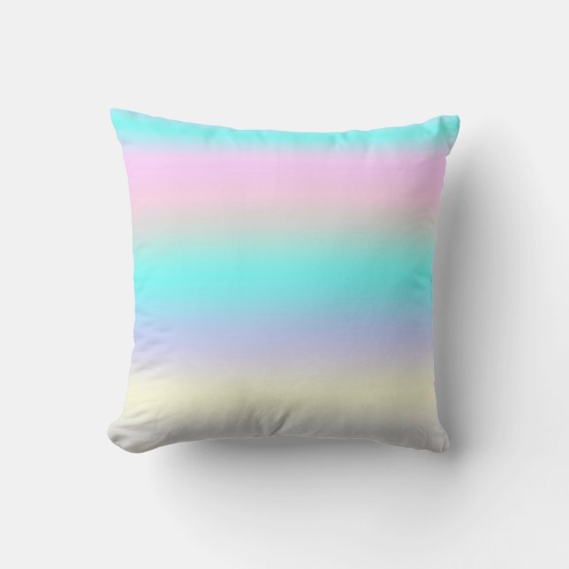 Pastel Turcos Rosa Abstrakt Art Cushion Pillow Kudde (Framsida)