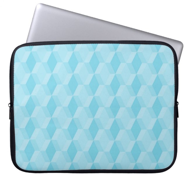 Pastel turquoise diamond pattern laptop fodral (Framsidan)