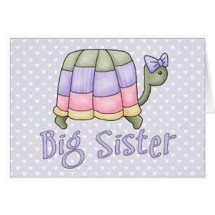 Pastel Turtle Big Sister Blank Card OBS Kort