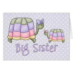 Pastel Turtles Big Sister Blank Card OBS Kort