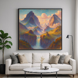 Pastel Twin Peaks - Painterly Stil Ligcape Art Poster