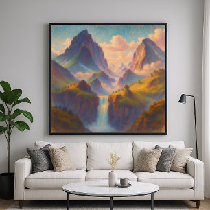 Pastel Twin Peaks - Painterly Stil Ligcape Art Poster