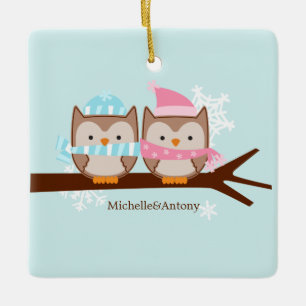 Pastel Uggla Ornaments Julgransprydnad Keramik