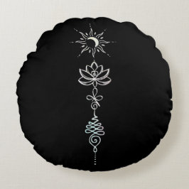 Pastel Unalome Group Rund Kudde