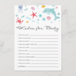 Pastel under Sea Baby Shower Önskemål för Baby Tilläggskort