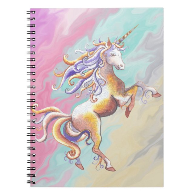 Pastel Unicorn-anteckningsbok Anteckningsbok (Framsidan)