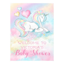 Pastel Unicorn Baby Shower-inbjudningar