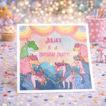 Pastel Unicorn Barns födelsedag Papper