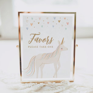Pastel Unicorn Birthday Favors-favorittecken Poster