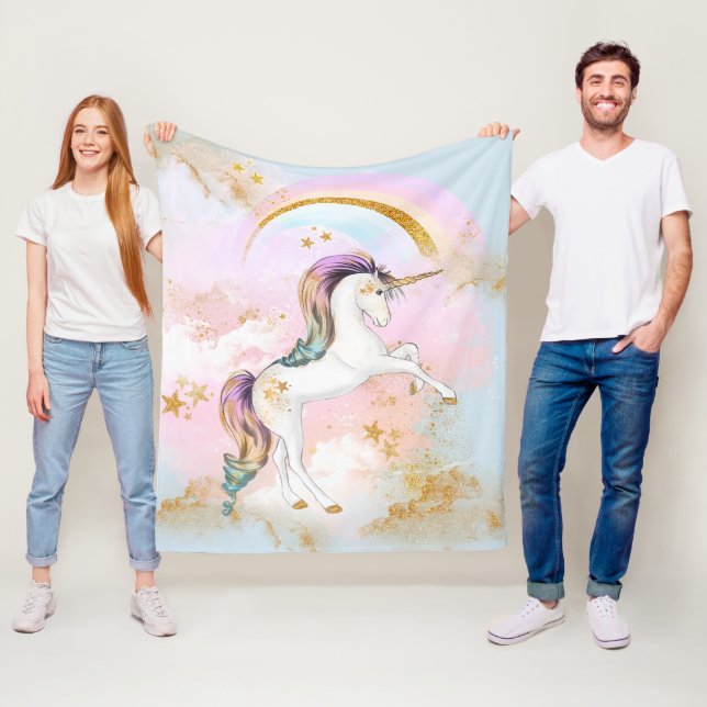 Pastel Unicorn Blanket Fleecefilt (På plats)