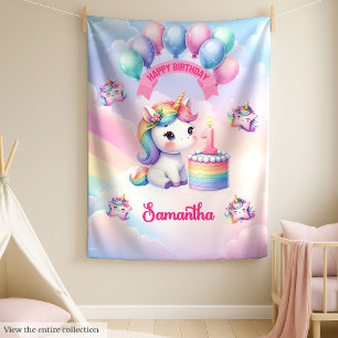 Pastel Unicorn Blanket Girl 1st Birthday Gift Fleecefilt