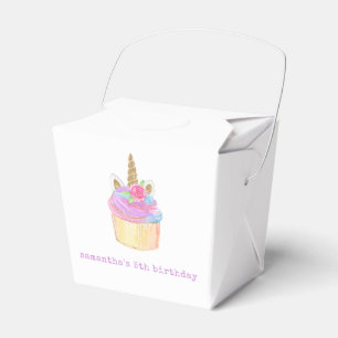 Pastel Unicorn Cupaka Rosa Lila Birthday Presentaskar