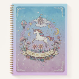 Pastel Unicorn & Dream Big Sparkle On Journal