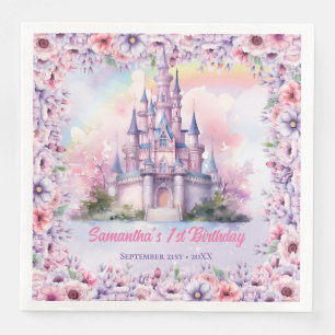 Pastel Unicorn Girl Birthday fairy Pappersservett