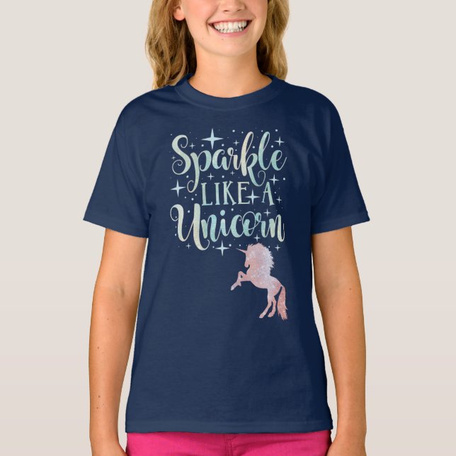 Pastel Unicorn Gnistra T Shirt (Framsida)