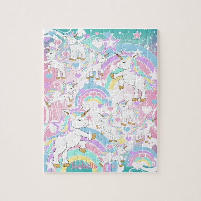 Pastel Unicorn Jigszle Puzzle Pussel (Vertikal)