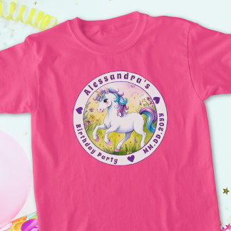 Pastel Unicorn Magical Custom Birthday  T Shirt