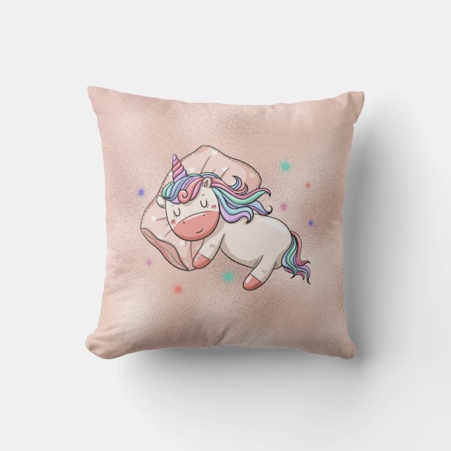 Pastel Unicorn med matchning bakåt Kudde (Framsida)
