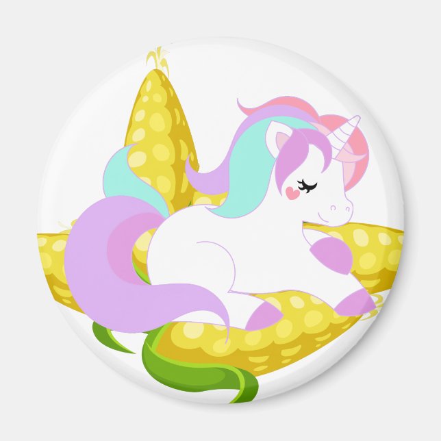 Pastel Unicorn på cob Magnet (Framsidan)