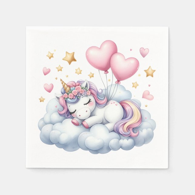 Pastel Unicorn Pappersservett (Framsidan)