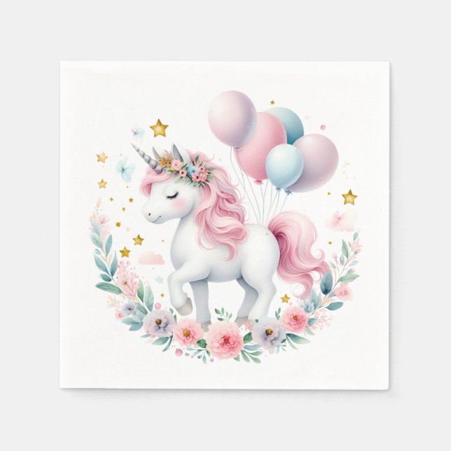 Pastel Unicorn Pappersservett (Framsidan)