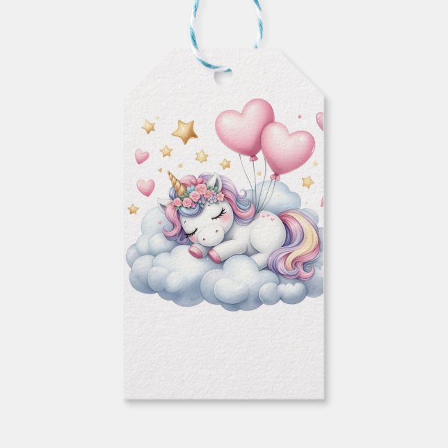 Pastel Unicorn Presentetikett (Baksidan)