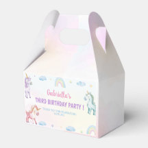 Pastel Unicorn Rainbow Födelsedagsfest Favoritbox