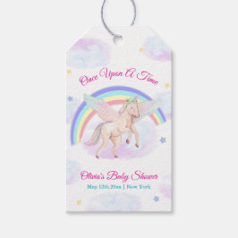 Pastel Unicorn Star Rainbow Fairytale Baby Shower Presentetikett