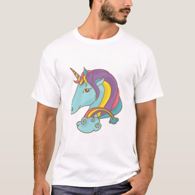 Pastel Unicorn T Shirt (Framsida)