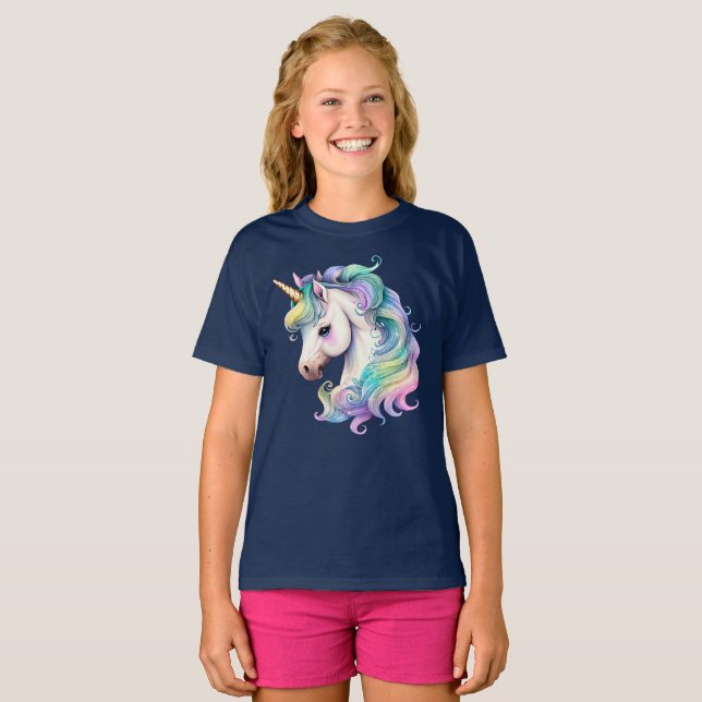Pastel Unicorn T Shirt (Hel framsida)