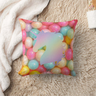 Pastel Unicorn Throw Pillow | Magical Rainbow Home Kudde